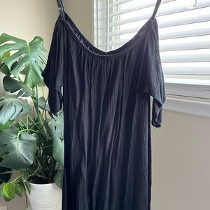Off the shoulder black summer dress